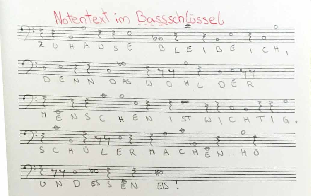 Bassschlüssel üben einmal anders&hellip; - Akademisches Gymnasium Salzburg